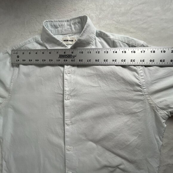Taylor Stitch Mens White Organic Cotton Long Sleeve Button-Up Shirt Size 42 - Picture 5 of 7